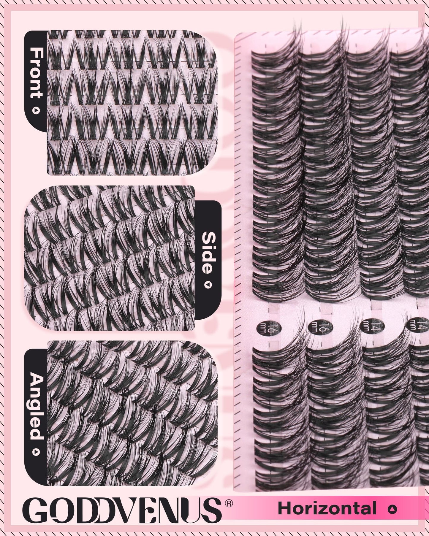 Goddvenus Brown Wispy Eye Lash Clusters Kit Natural Cluster Eyelash Extensions Kit False Eyelash Clusters Fluffy DIY Individual Lash Extensions Kit C Curl