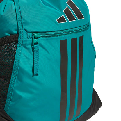 adidas Alliance Sackpack – Drawstring Backpack for Sports, Small Gym Bag, Preloved Teal Green/Black/3, OSFA