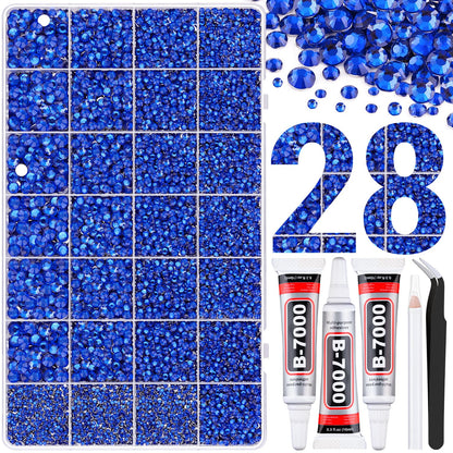 Rainbow Flatback Rhinestones for Crafting and 3PCS B7000 Glue (Set 1), 2 Boxes of 4500 PCS Resin Rhinestones Gems Charms for Bedazzling DIY Crafts Tumblers Shoes Fabric Clothing Nail Art