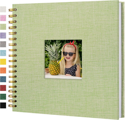 12"x12" Scrapbook Photo Album Linen Cover 40 Sheets 80 Pages White Paper