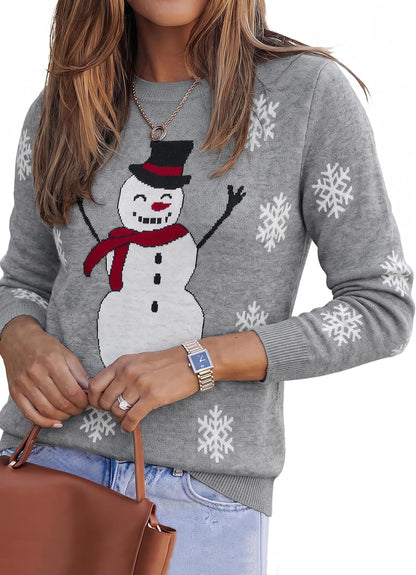 Arach&Cloz Women's Wool Blend Classic Crew Neck Casual Fall Sweaters