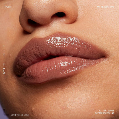 NYX PROFESSIONAL MAKEUP Butter Gloss, Non-Sticky Lip Gloss - Praline (Deep Nude)