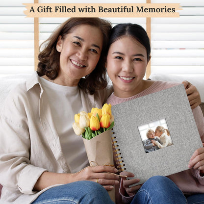12"x12" Scrapbook Photo Album Linen Cover 40 Sheets 80 Pages White Paper