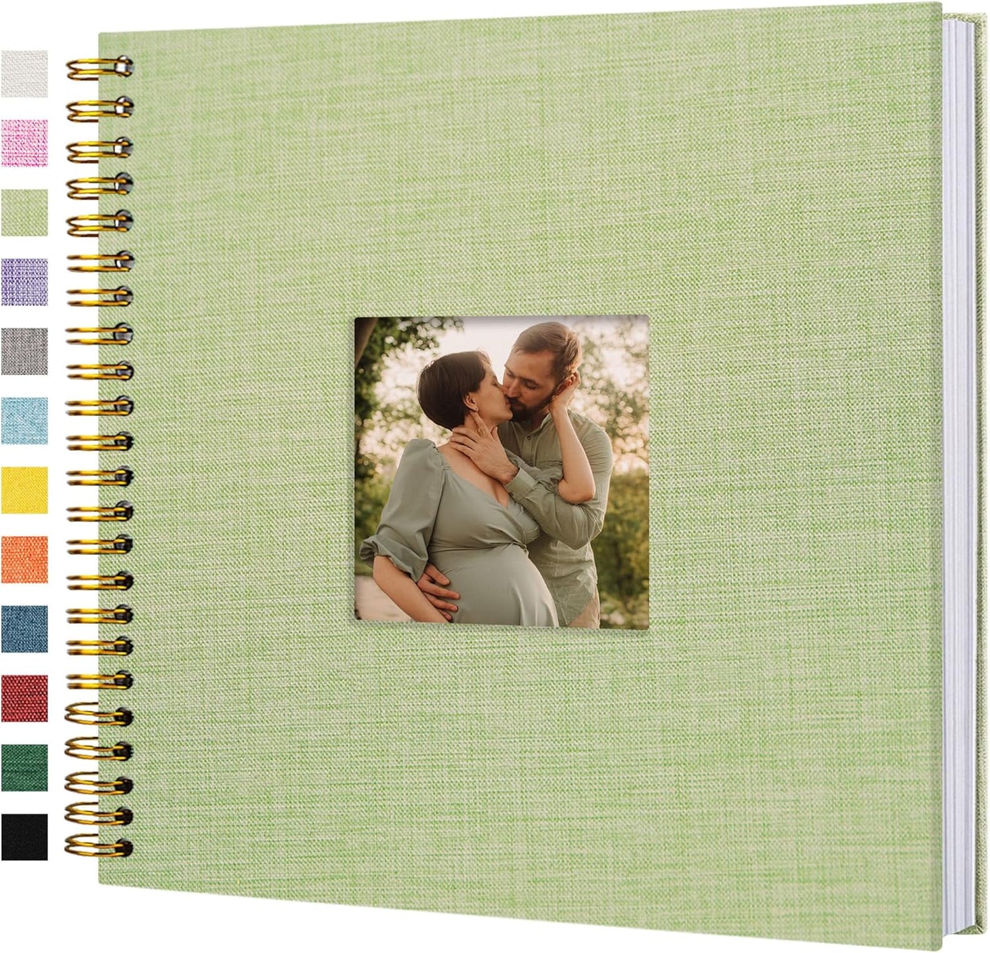 12"x12" Scrapbook Photo Album Linen Cover 40 Sheets 80 Pages White Paper