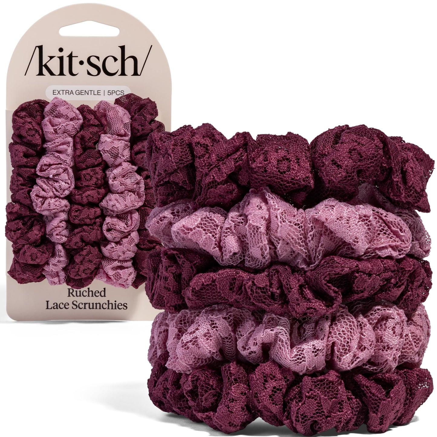 Kitsch Ultra-Petite Satin Scrunchies for Women - Eucalyptus, 6pcs
