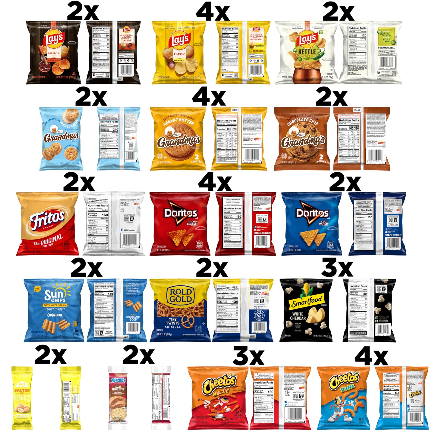 Frito-Lay Ultimate Snack Care Package, Favorites Mix, Variety Assortment of Chips, Cookies, Crackers & More, 40 Count