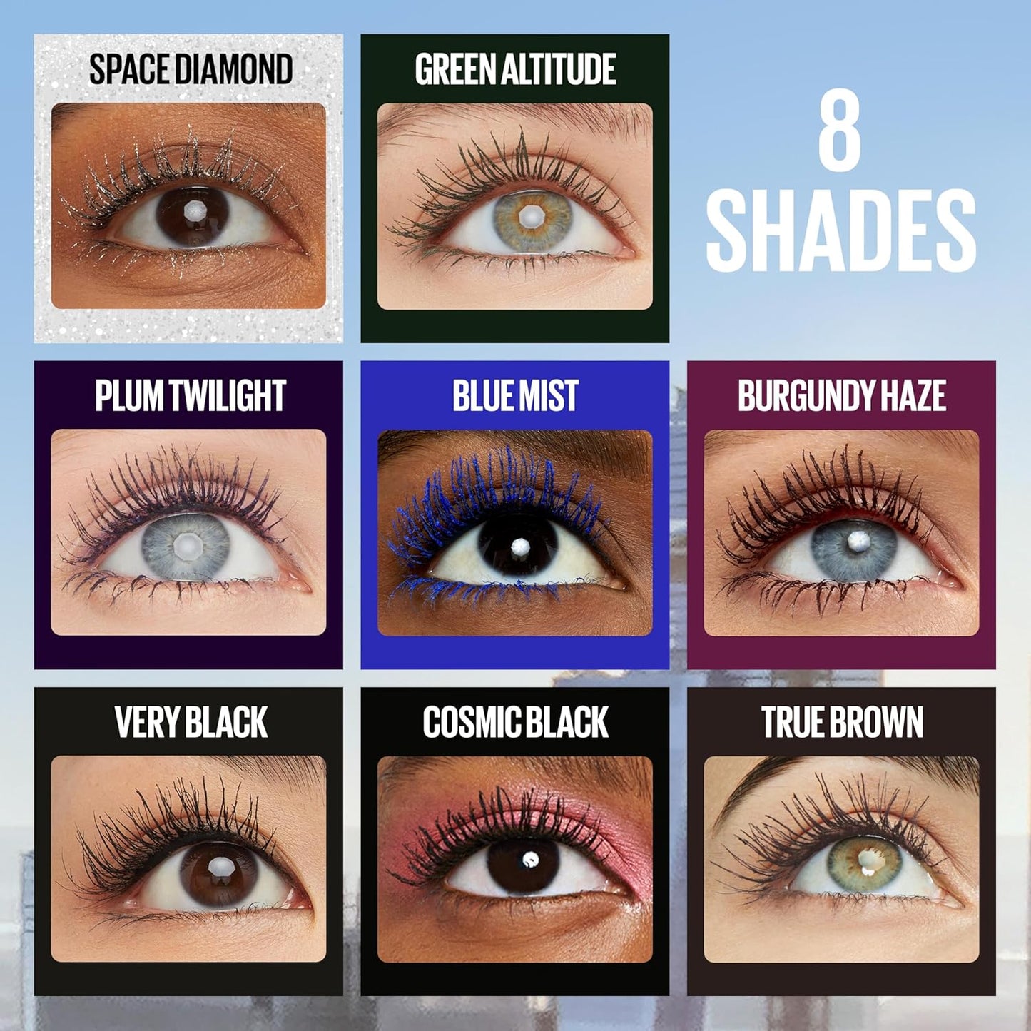 Maybelline Lash Sensational Sky High Washable Mascara Makeup, Volumizing, Lengthening, Defining, Curling, Multiplying, Buildable Formula, Blackest Black, 1 Count