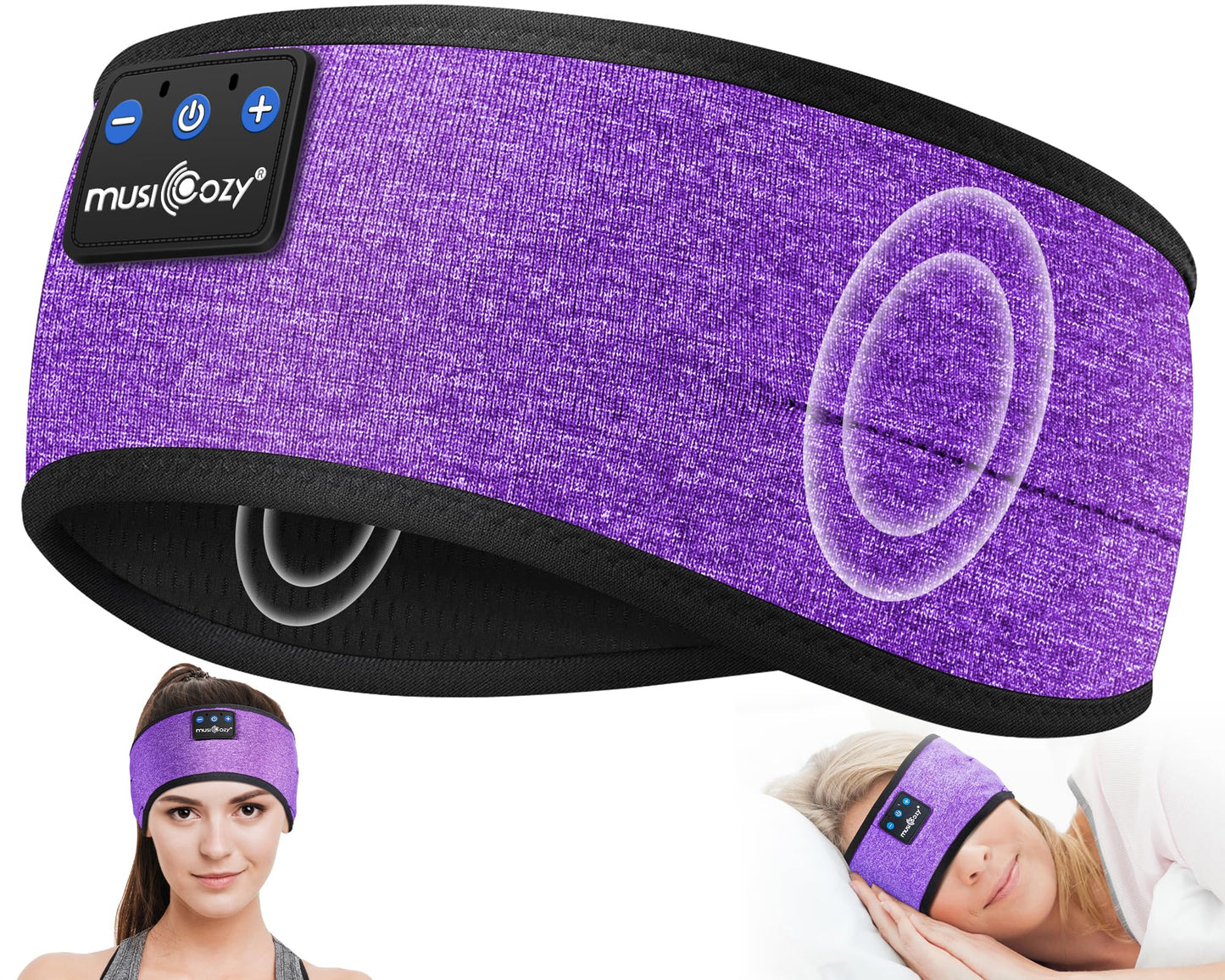 MUSICOZY Sleep Headphones Bluetooth Headband Headphones for Side Sleepers