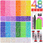 Rainbow Flatback Rhinestones for Crafting and 3PCS B7000 Glue (Set 1), 2 Boxes of 4500 PCS Resin Rhinestones Gems Charms for Bedazzling DIY Crafts Tumblers Shoes Fabric Clothing Nail Art