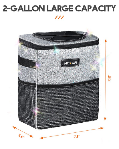 HOTOR Car Trash Can, Leakproof Car Organizer, 2-Gallon, Black