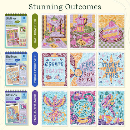 Lifelines FlowArt Mini Activity Pads, 3-Pack, Dot-by-Letter Coloring Books