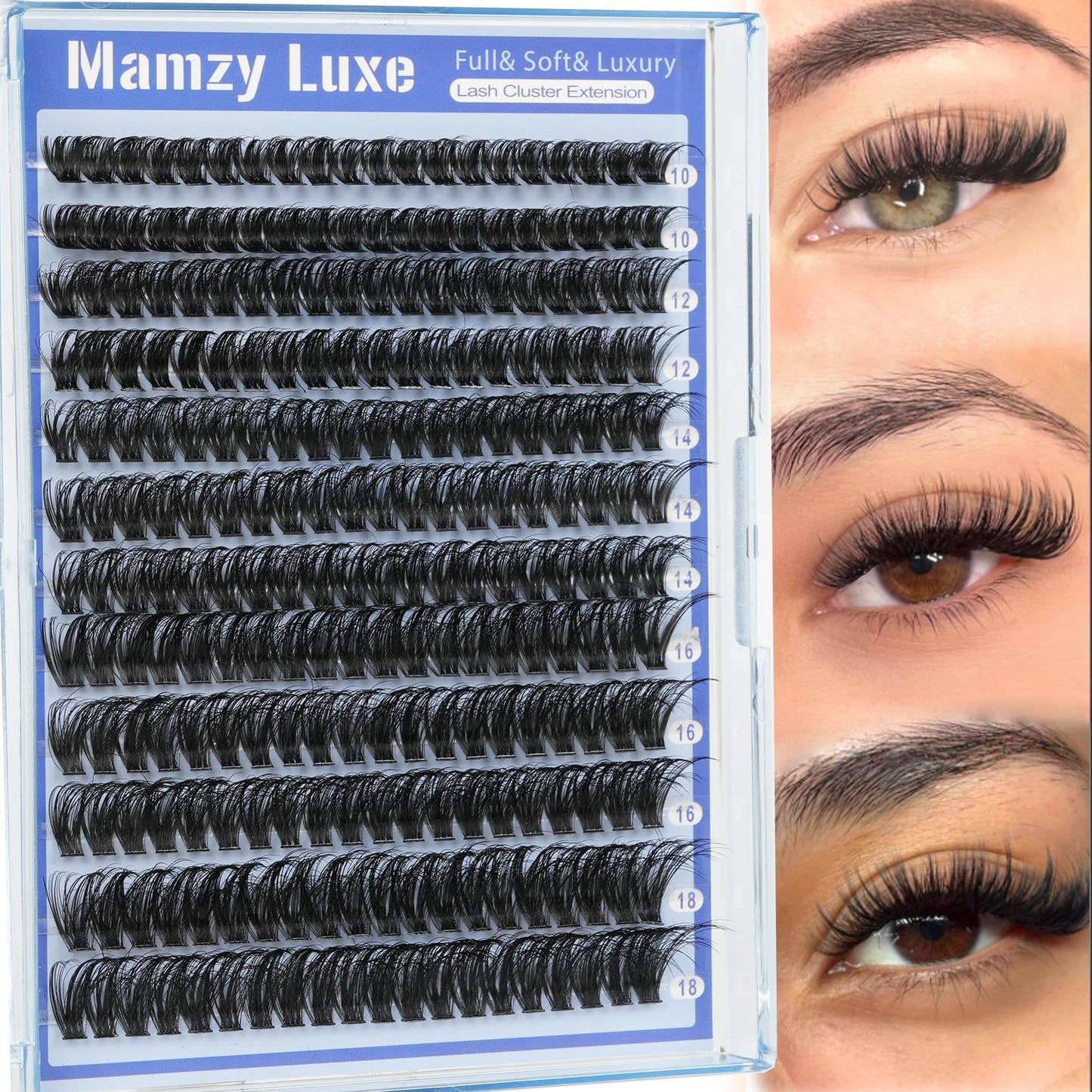 Lash Clusters Wispy 100D Eyelash Clusters 10-18mm Fluff Cluster Eyelash Extensions D Curl No Plastic Feel Individual Lashes Extension 204 Pcs Versatile False Eyelashes Clusters