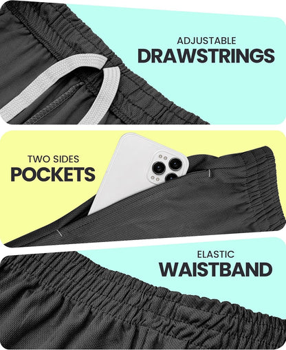 Breathable Mesh Mens Athletic Shorts Loose-Fit Quick Dry Running Gym Shorts