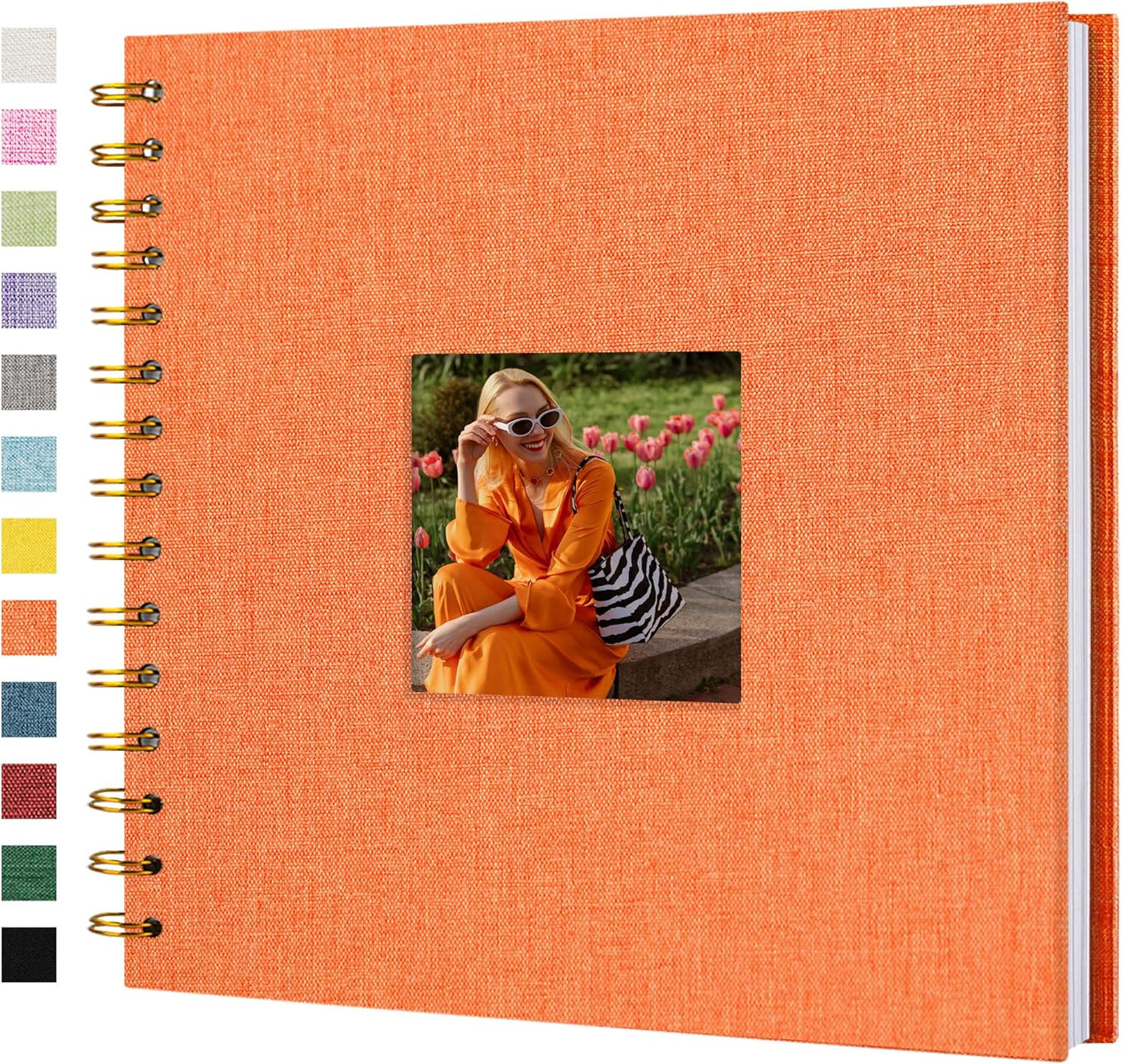 12"x12" Scrapbook Photo Album Linen Cover 40 Sheets 80 Pages White Paper