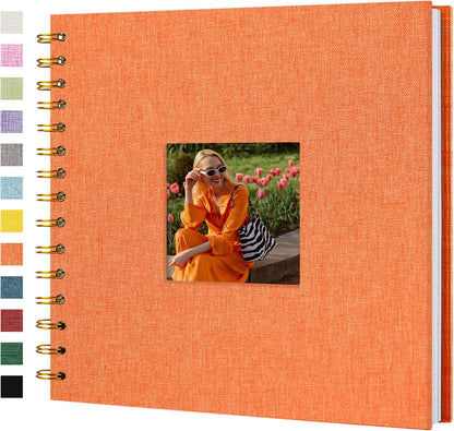 12"x12" Scrapbook Photo Album Linen Cover 40 Sheets 80 Pages White Paper