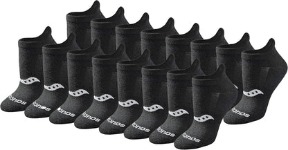 Saucony Women's RunDry Performance Heel Tab Athletic Socks, Available in S-L (8, 16, 24 Pairs)
