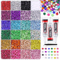 Rainbow Flatback Rhinestones for Crafting and 3PCS B7000 Glue (Set 1), 2 Boxes of 4500 PCS Resin Rhinestones Gems Charms for Bedazzling DIY Crafts Tumblers Shoes Fabric Clothing Nail Art