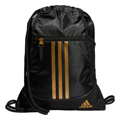 adidas Alliance Sackpack – Drawstring Backpack for Sports, Small Gym Bag, Preloved Teal Green/Black/3, OSFA
