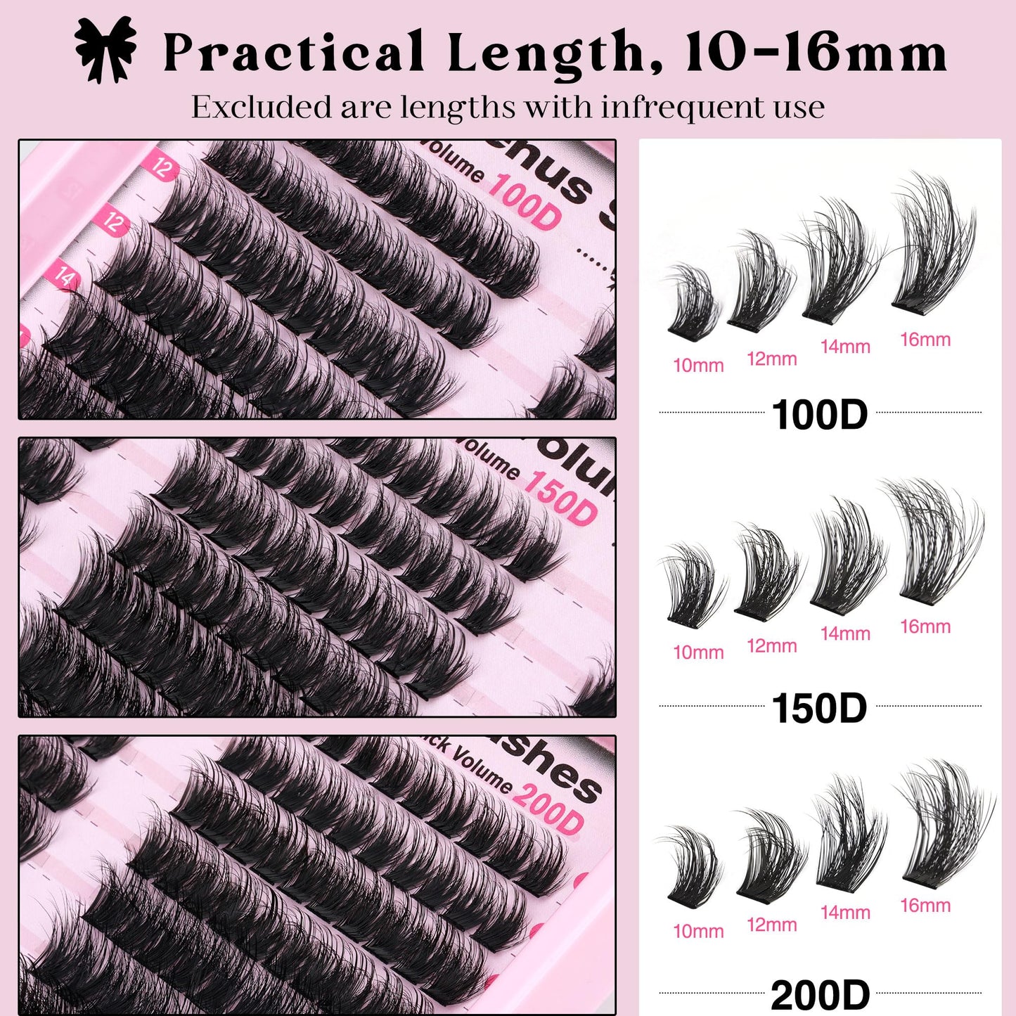Goddvenus Brown Wispy Eye Lash Clusters Kit Natural Cluster Eyelash Extensions Kit False Eyelash Clusters Fluffy DIY Individual Lash Extensions Kit C Curl