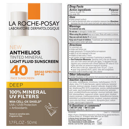 La Roche-Posay Anthelios Mineral Light Fluid Sunscreen for Face in 5 shades