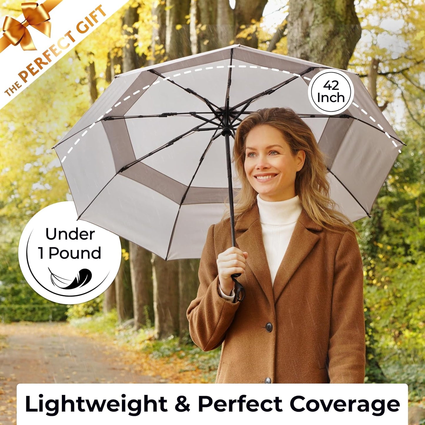 TUMELLA Strongest Windproof Travel Umbrella (Compact, Superior & Beautiful)