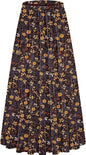 NASHALYLY Women's Chiffon Elastic High Waist Pleated A-Line Maxi Skirts