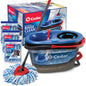 O-Cedar RinseClean Spin Mop & Bucket System + 2 Extra Mop Heads| Clean with Clean Water | Removes 99% of Bacteria