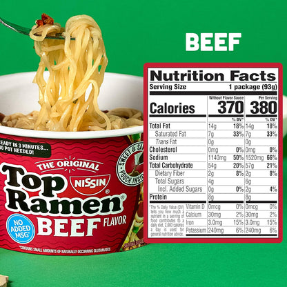 Nissin Top Ramen Noodle Soup, Chicken, 3 Ounce (Pack of 24)