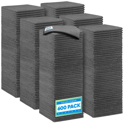 HOMEXCEL Microfiber Cleaning Cloth 12 Pack, 12.5 x 12.5 inch Microfiber Towels for Cars, Ultra Absorbent Washing Cloth, Lint Free Streak Free Cleaning Rags for Car, Kitchen, and Window (Grey)