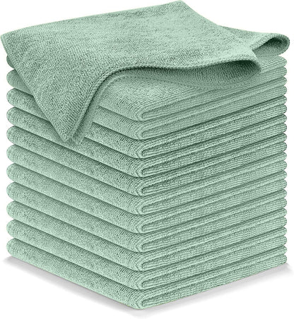 USANOOKS Microfiber Cleaning Cloth Grey - 12 Pcs (12.5"x12.5") - High Performance - 1200 Washes, Ultra Absorbent Microfiber Towel Weave Grime & Liquid for Streak-Free Mirror Shine - Car Washing Cloth