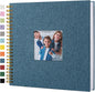 12"x12" Scrapbook Photo Album Linen Cover 40 Sheets 80 Pages White Paper