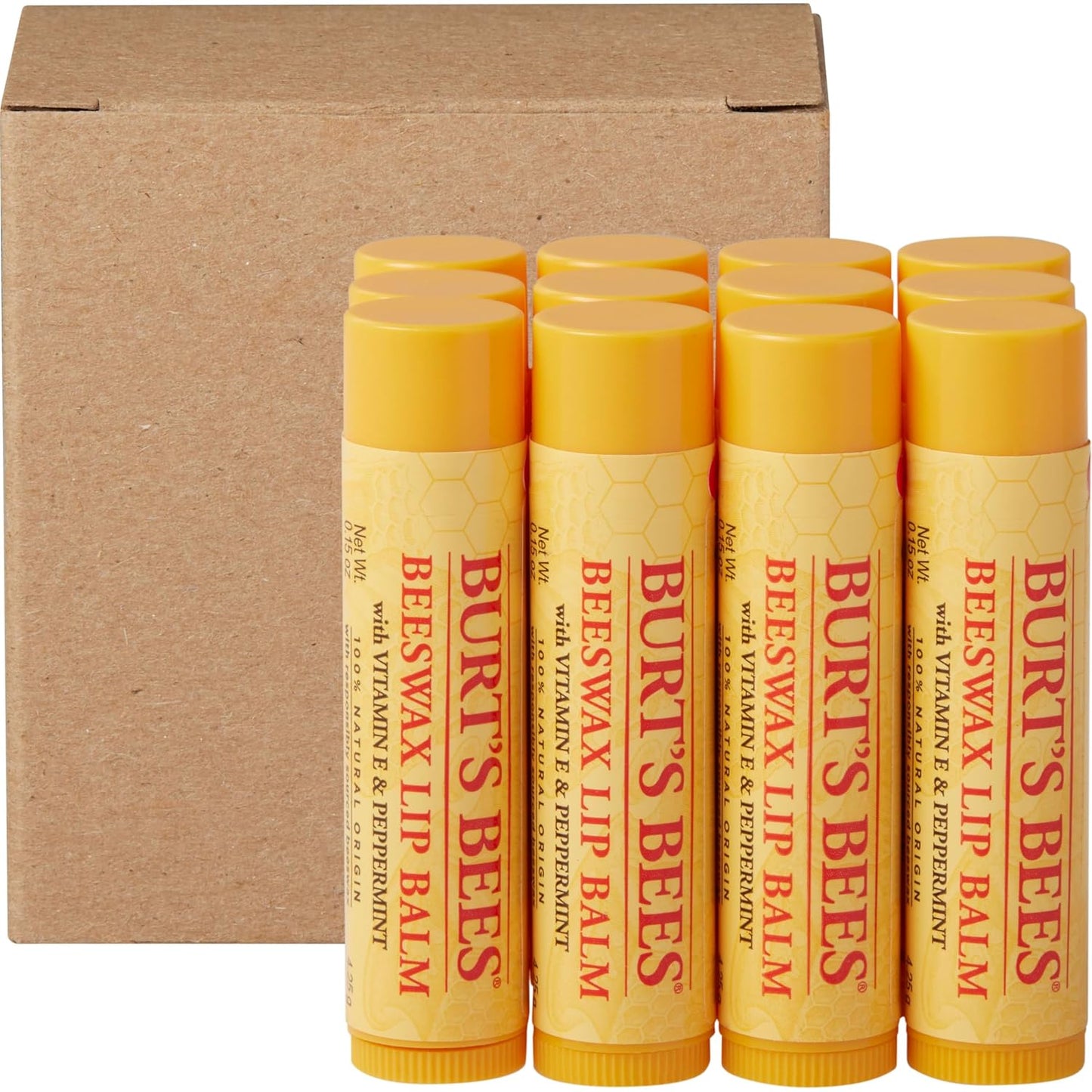 Burt's Bees Lip Balm, Pomegranate, 0.15 oz., 4 Tubes