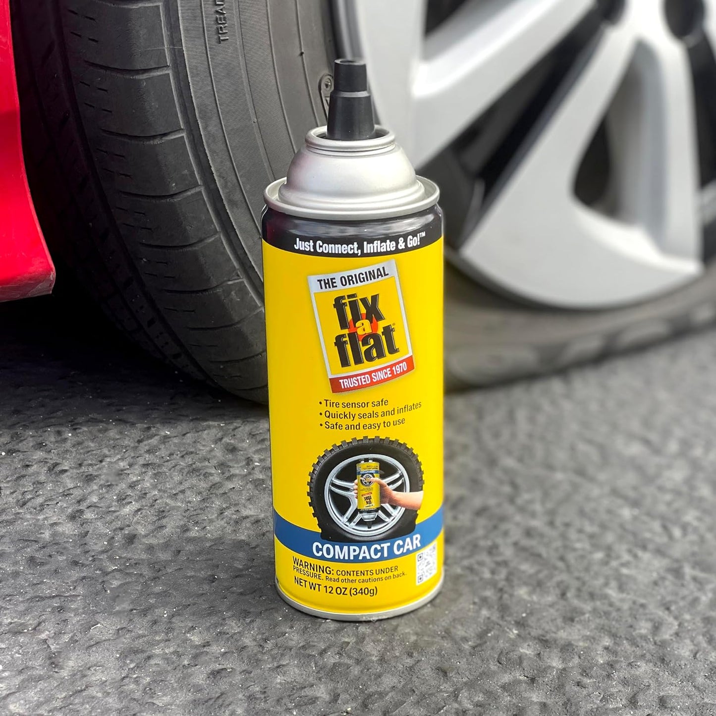 Fix-A-Flat Tire Repair, 16 oz, 2-Pack | Emergency Use | Eco-Friendly Formula | For Standard Tires | Universal Fit