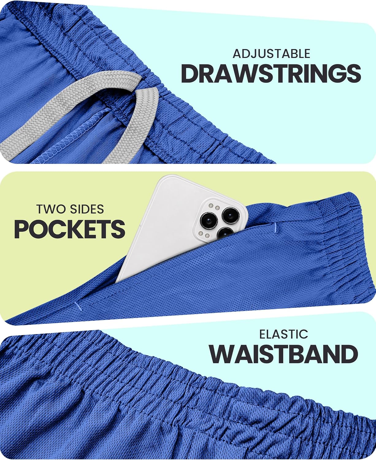 Breathable Mesh Mens Athletic Shorts Loose-Fit Quick Dry Running Gym Shorts