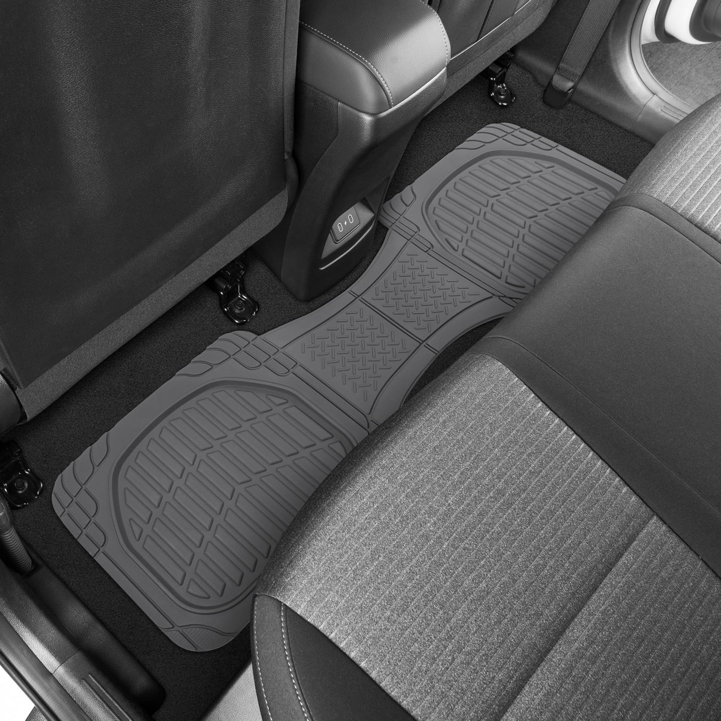Motor Trend -2 Piece Front Car Floor Mats- Black FlexTough Contour Liners-Deep Dish Heavy Duty Rubber Floor Mats for Car SUV Truck & Van-All Weather Protection, Universal Trim to Fit