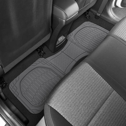 Motor Trend -2 Piece Front Car Floor Mats- Black FlexTough Contour Liners-Deep Dish Heavy Duty Rubber Floor Mats for Car SUV Truck & Van-All Weather Protection, Universal Trim to Fit