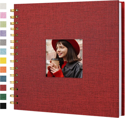 12"x12" Scrapbook Photo Album Linen Cover 40 Sheets 80 Pages White Paper