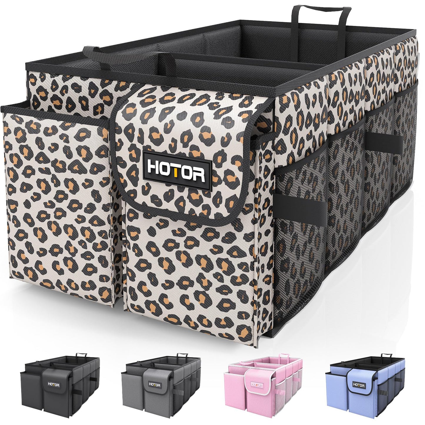 HOTOR Trunk Organizer - Foldable Car Organizer for SUVs & Sedans Storage