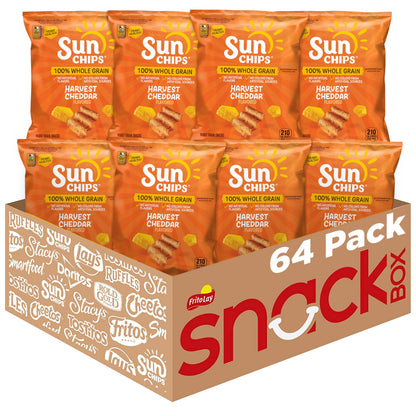 SunChips 100% Whole Grain Chips, Variety Pack, 1 oz Bags, Pack of 40, No Artificial Flavors, Colors