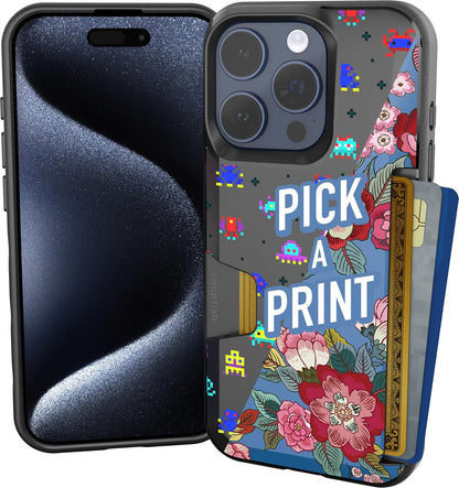 Smartish® iPhone 13 Wallet Case - Wallet Slayer Vol. 1 [Slim + Protective] Credit Card Holder - Drop Tested Hidden Credit Card Slot Cover for Apple iPhone 13 - Black Tie Affair