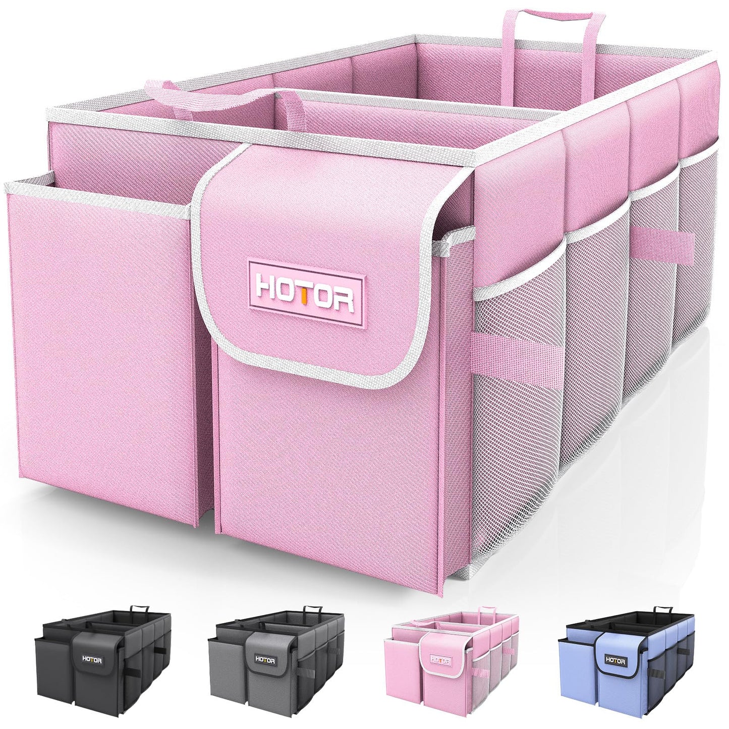 HOTOR Trunk Organizer - Foldable Car Organizer for SUVs & Sedans Storage