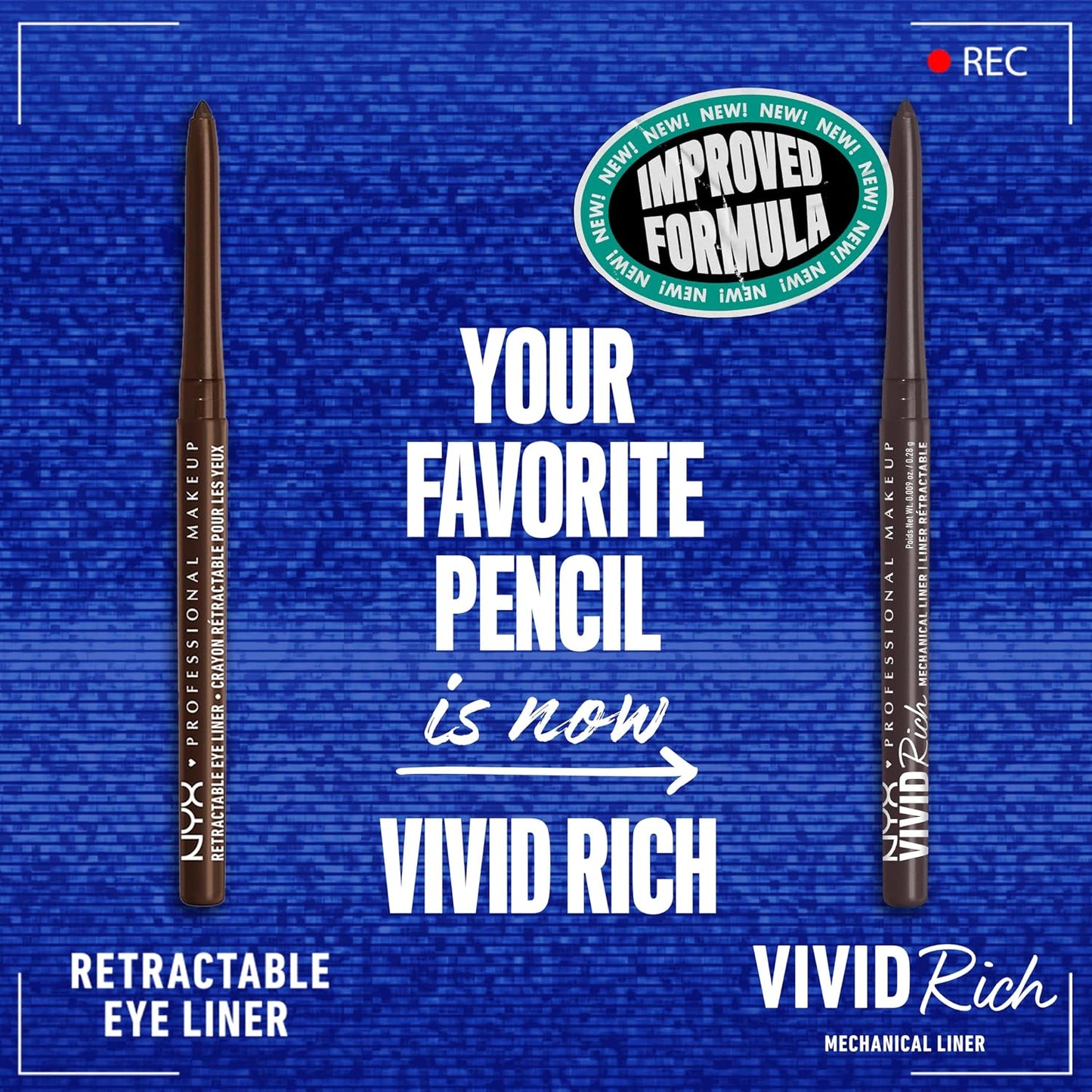 NYX PROFESSIONAL MAKEUP Mechanical Eye Pencil,Vivid Rich Mechanical, Creamy Retractable Eyeliner - Always Onyx, Black Eyeliner