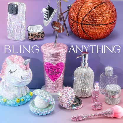 35000 Pcs Resin Jelly Rhinestones Kit, Multicolor 3mm Flatback Rhinestones with 4 Pcs B7000 Jewelry Glue & Tools, All-in-One Bedazzling Kit for DIY Arts & Crafts Gifts