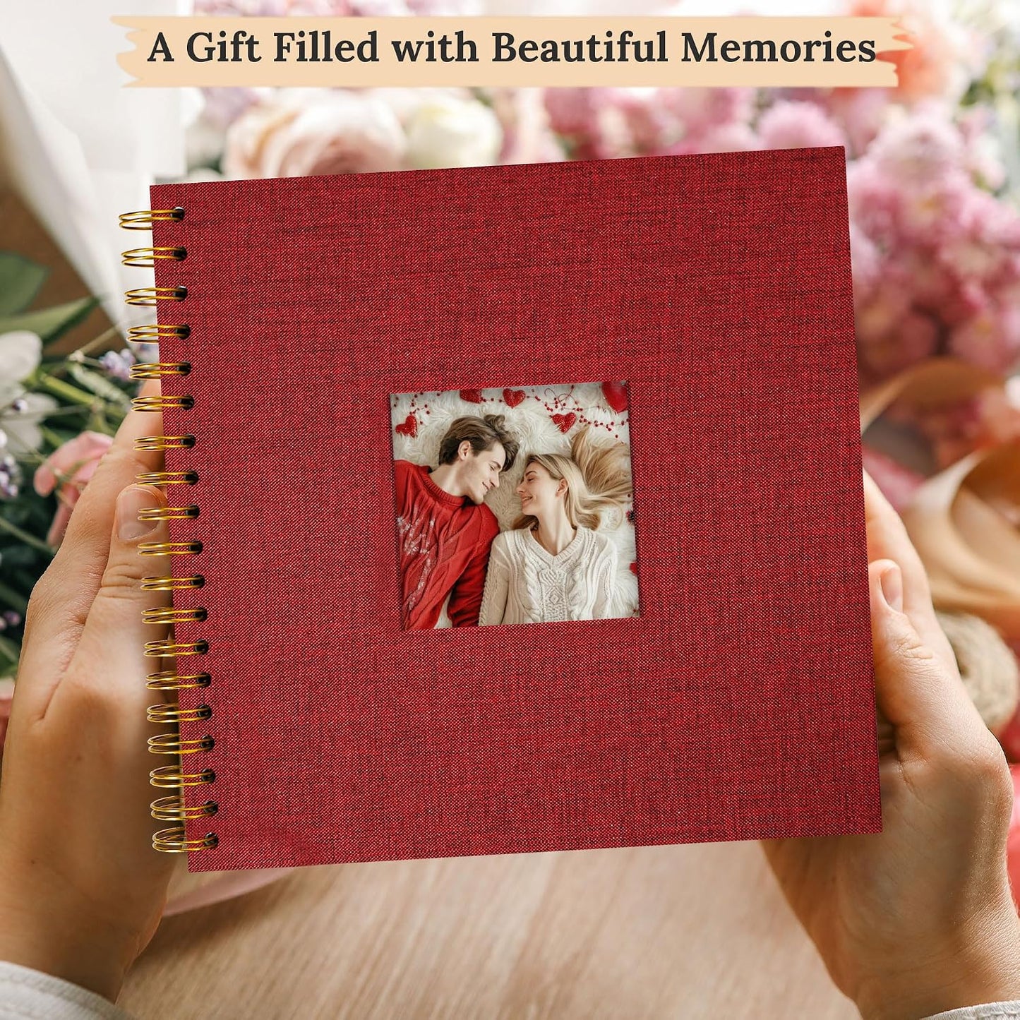 12"x12" Scrapbook Photo Album Linen Cover 40 Sheets 80 Pages White Paper
