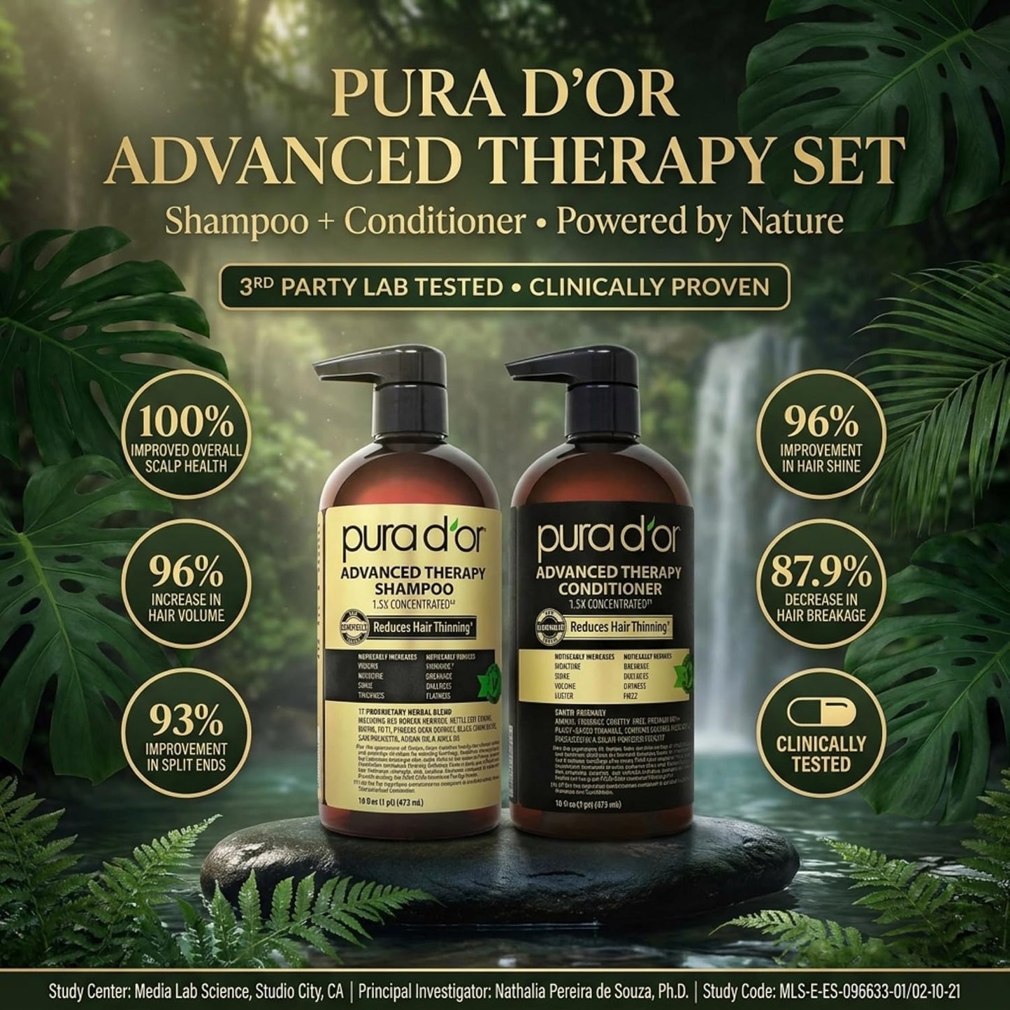 PURA D'OR Deep Moisturizing Biotin Hair Regrwoth Conditioner Thickens, Softens, & Moisturizes Dry, Frizzy, Damaged Hair w/Argan Oil, Pumpkin, Rosemary, Honeysuckle, Vitamin E, Men & Women, 16oz