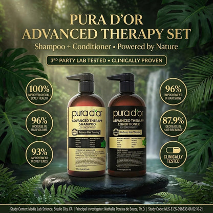 PURA D'OR Deep Moisturizing Biotin Hair Regrwoth Conditioner Thickens, Softens, & Moisturizes Dry, Frizzy, Damaged Hair w/Argan Oil, Pumpkin, Rosemary, Honeysuckle, Vitamin E, Men & Women, 16oz