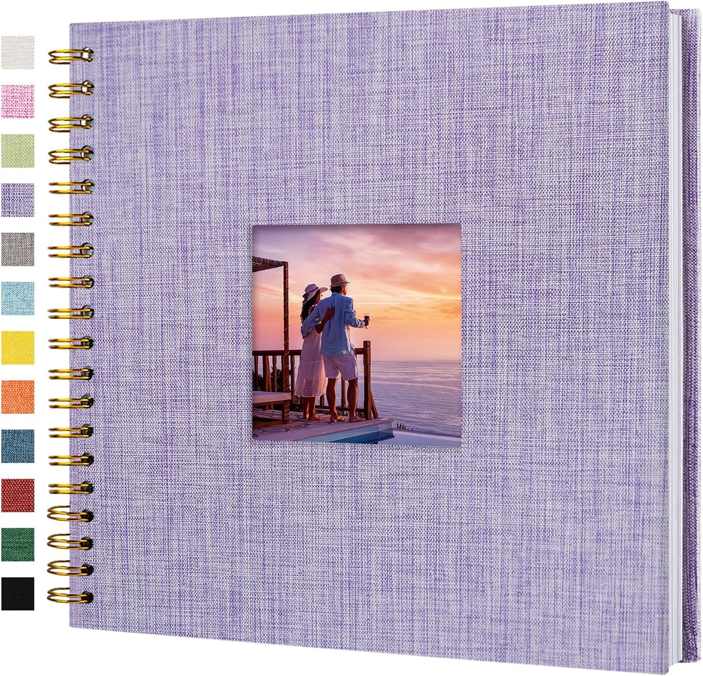 12"x12" Scrapbook Photo Album Linen Cover 40 Sheets 80 Pages White Paper