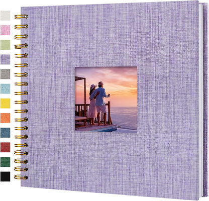 12"x12" Scrapbook Photo Album Linen Cover 40 Sheets 80 Pages White Paper
