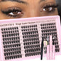 Goddvenus Brown Wispy Eye Lash Clusters Kit Natural Cluster Eyelash Extensions Kit False Eyelash Clusters Fluffy DIY Individual Lash Extensions Kit C Curl