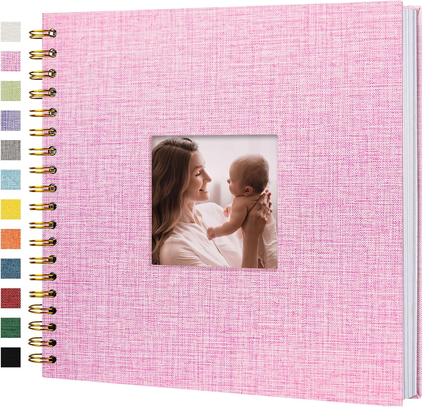 12"x12" Scrapbook Photo Album Linen Cover 40 Sheets 80 Pages White Paper